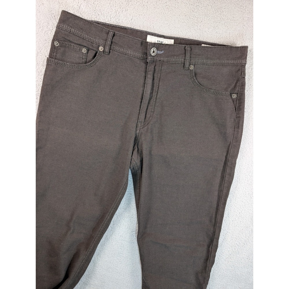 Brax Cooper Fancy Mens Pants Brown Regular Fit Textured 36/34 89-1827/54